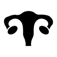 Icon of female reproductive organ in solid design vector