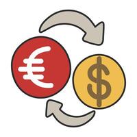 An editable design icon of currency exchange vector