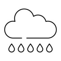 Cloud with raindrops, icon of rainfall vector