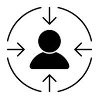 A creative design icon of user target vector