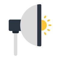 A flat design icon of studio light vector