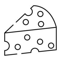 un único diseño icono de queso rebanada vector