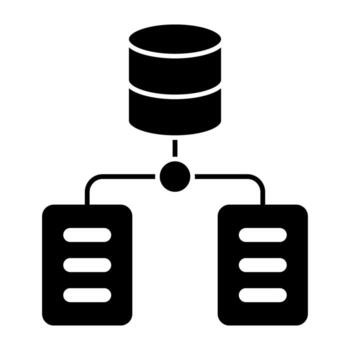 A solid design icon of data server network vector