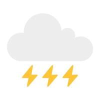 Cloud with bolt, icon of stormy cloud vector