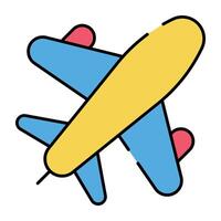 It's time to travel by air, flat design of aeroplane vector