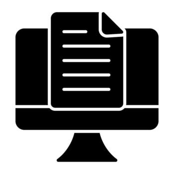 conceptual sólido diseño icono de en línea documento vector