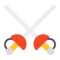 Battle tool concept icon, vector design of crossswords