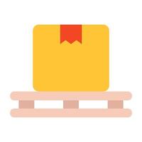 A flat design icon of pallet box vector