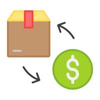 Package with dollar symbolising concept of cash on delivery vector