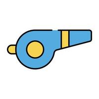 A shrill sound icon, flat design of whistle vector