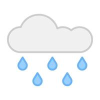 Cloud with raindrops, icon of rainfall vector