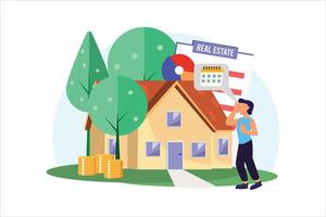 Real Estate Flat Illustration Design vector