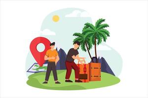 Vacation Traveler Flat Design Illustration vector