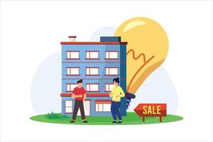 Real Estate Flat Illustration Design vector