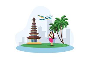 Vacation Traveler Flat Design Illustration vector