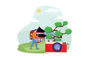 Vacation Traveler Flat Design Illustration vector