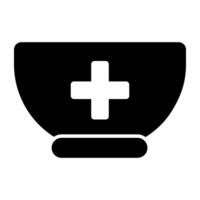 An editable design icon of medicine bowl vector