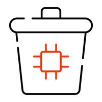 A linear design icon of smart bin vector