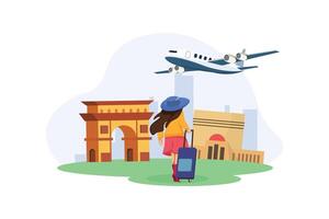 Vacation Traveler Flat Design Illustration vector