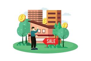 Real Estate Flat Illustration Design vector