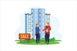 Real Estate Flat Illustration Design vector