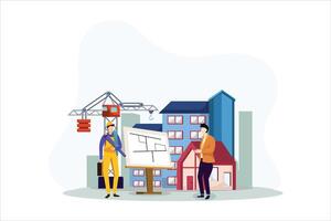 Real Estate Flat Illustration Design vector