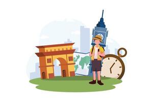 Vacation Traveler Flat Design Illustration vector