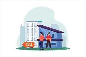 Real Estate Flat Illustration Design vector