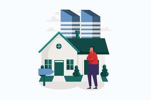 Real Estate Flat Illustration Design vector