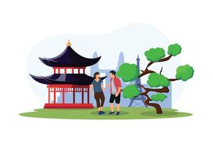 Vacation Traveler Flat Design Illustration vector