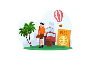 Vacation Traveler Flat Design Illustration vector