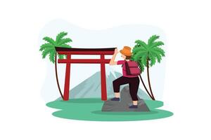 Vacation Traveler Flat Design Illustration vector