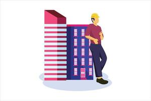 Real Estate Flat Illustration Design vector