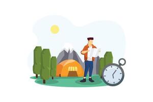 Vacation Traveler Flat Design Illustration vector