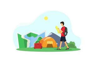 Vacation Traveler Flat Design Illustration vector