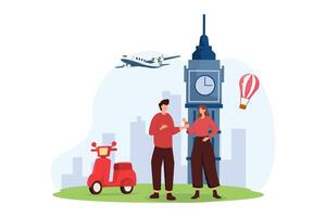 Vacation Traveler Flat Design Illustration vector