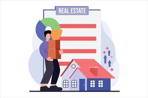 Real Estate Flat Illustration Design vector