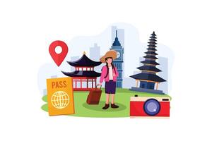 Vacation Traveler Flat Design Illustration vector