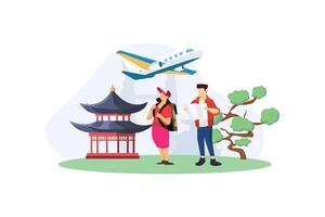 Vacation Traveler Flat Design Illustration vector