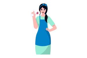 Maid Girl Profession Character Design Illustration vector