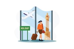 Vacation Traveler Flat Design Illustration vector