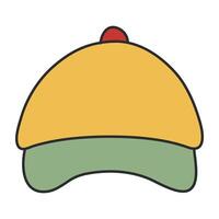 un plano icono diseño de gorra vector