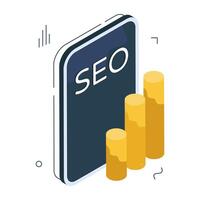 moderno diseño icono de seo analítica vector