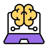 Modern design icon of online brain vector