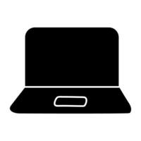 A colored design icon of laptop vector