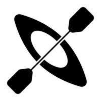 solid design icon of canoe vector