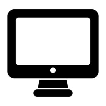 un icono diseño de monitor en sólido estilo vector