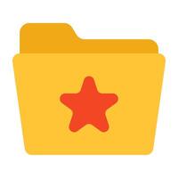 Flat design icon of starred folder vector