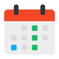 Event planner icon, flat design of calendar vector