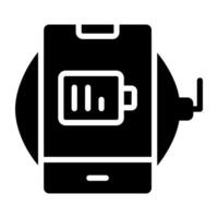 A solid design icon of mobile battery vector